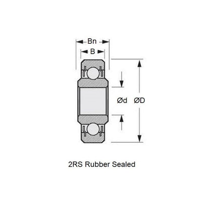 Ball Bearing   22.225 x 37 x 8 mm  - Extended Inner Chrome Steel - Economy - Sealed - Full Complement  - ECO  (Pack of 1)