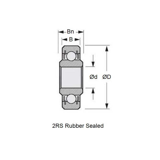 Ball Bearing   19.05 x 30.163 x 6.35 mm  - Extended Inner Chrome Steel - Economy - Sealed - Full Complement  - ECO  (Pack of 1)