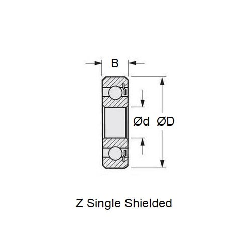 Saito 130 - 120 Bearing 9.53-22.23-7.14mm Alternative Double Shielded - Ceramic Balls High Speed (Pack of 1)