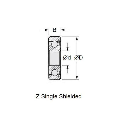 Picco 45 Pylon - 2 Stroke Front Bearing 7-19-6mm Suggested Single Shield High Speed Polyamide (Pack of 1)