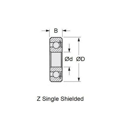 OPS 3.5 -21 Pro Front Bearing 7-19-6mm Suggested Single Shield High Speed Polyamide (Pack of 1)