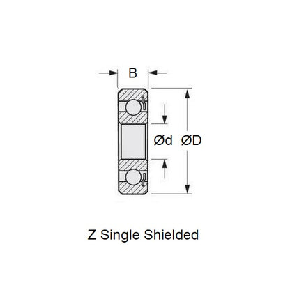 OPS 21 -40 -45 Front Bearing 7-19-6mm Suggested Single Shield High Speed Polyamide (Pack of 1)