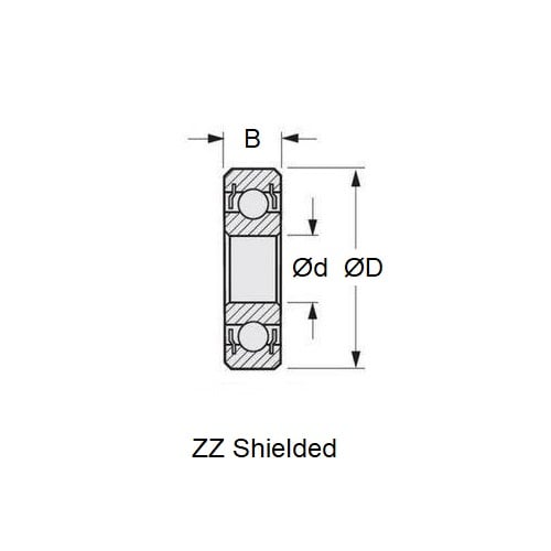 OS 1.08 FR RC W-Muffler Front Bearing For 10mm Shaft Alternative Double Shielded Standard (Pack of 1)