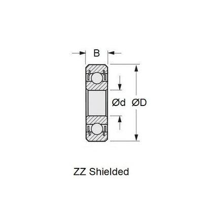 Kyosho CONCEPT 30 SX Bearing 8-16-5mm Best Option Double Shielded Standard (Pack of 5)