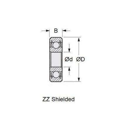 Schumaker MI2 Bearing 5-8-2.5mm Alternative Double Shielded - Ceramic Balls Standard (Pack of 1)