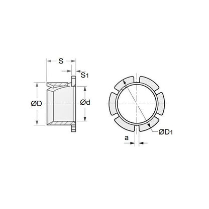 Plastic Bush    9.525 x 11.1 x 1 x 9.525 mm  - Bevelled Edge Plastic - MBA  (Pack of 10)