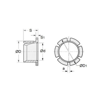 Plastic Bush   12.7 x 14.275 x 1.5 x 12.7 mm  - Bevelled Edge Plastic - MBA  (Pack of 25)