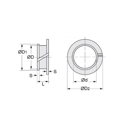 Plastic Bush    4 x 5.2 x 2.45 x 5.9 mm  - Double Flanged Plastic - MBA  (Pack of 1)