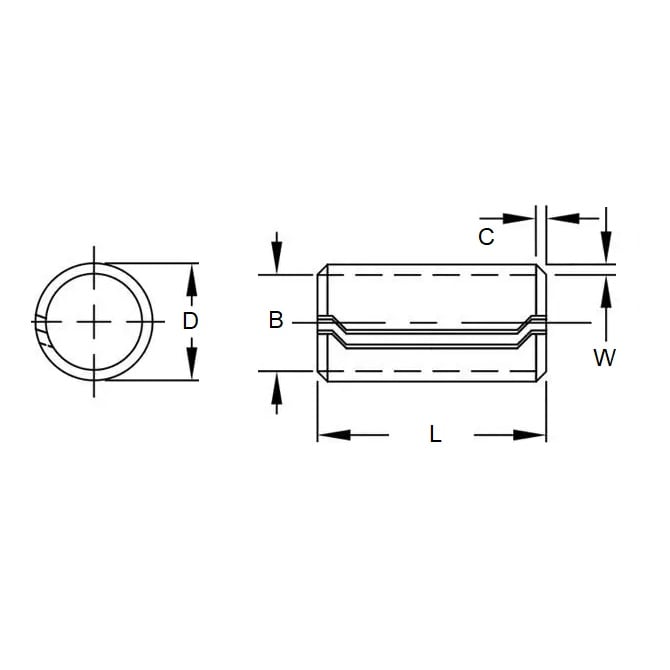 Dowel Bushing    8 x 20 x 9.93 mm  - Dowel Bushing Carbon Steel - NoCor  (Pack of 10)