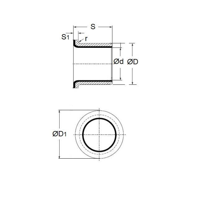 Bush    3 x 8 x 3 mm  - Flanged Bronze SAE841 Sintered - Tight ID - Loose OD - MBA  (Pack of 1)