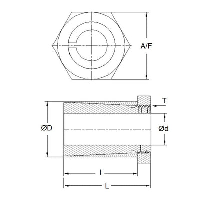 Integral Taper Bushing    6.35 x 10 x 12.500 mm  - Locking - - MBA  (Pack of 1)