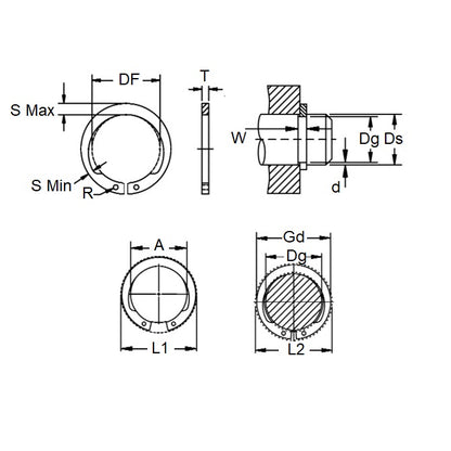 CCE-06350-C-V Circlips (Pack of 3)