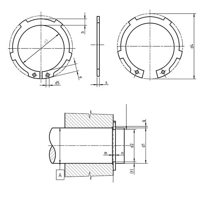 Internal Circlip   18 x 1 mm  - Tabbed Carbon Steel - 18.00 Housing - MBA  (Pack of 100)