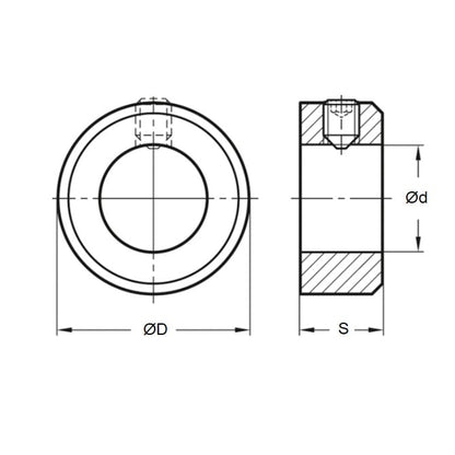 13 x 20 x 6 Shaft Collar COL-01300-020-06-BO