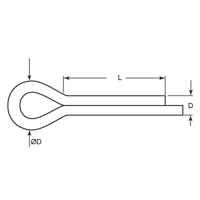 Split Pin    1.2 x 40 mm  - Cotter Stainless 316 Grade - 1.1 mm Pin Dia. - MBA  (Pack of 60)