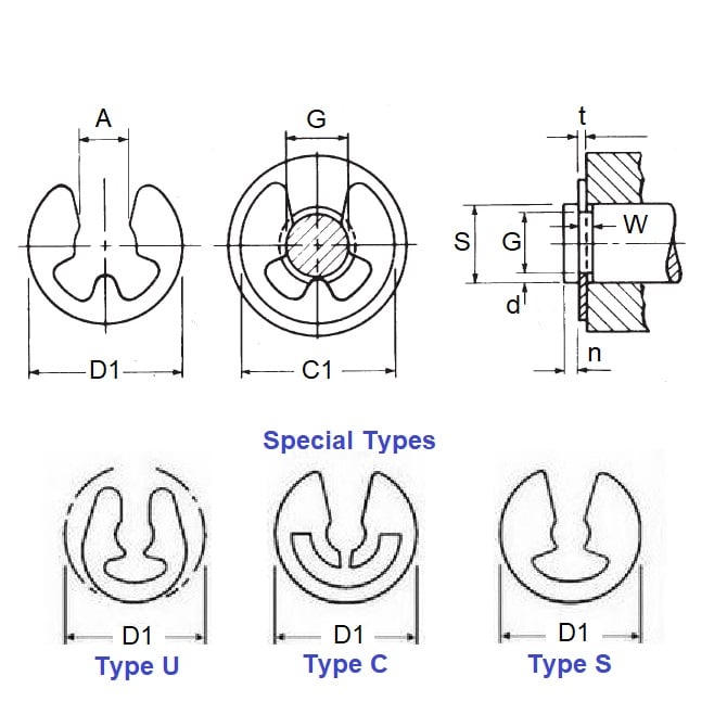 ECL-0013-0016A-C E-Clips (Pack of 100)