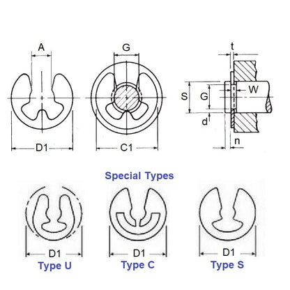 ECL-0018-0024D-C E-Clips (Pack of 100)