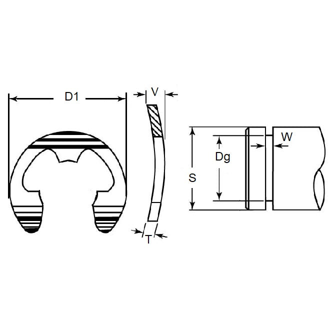 ECB-0053-0064-S15 E-Clips (Pack of 50)