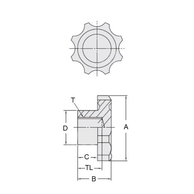 KF100M-040-8L Knobs (Pack of 1)