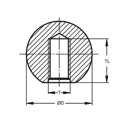 Ball Knob    1/2-13 UNC x 38.1 mm  - Threaded Phenolic - Black - Female - MBA  (Pack of 1)