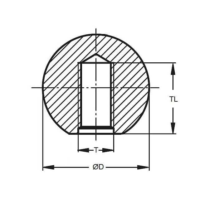 Ball Knob    M6 x 25 mm  - Threaded Tapped Plastic Insert Thermoplastic - Female - MBA  (Pack of 1)