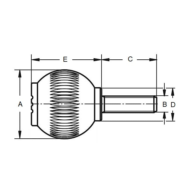 Ball Knob    3/8-16 UNC x 50.04 mm  - Novo-Grip Steel Insert Rubber - Male - MBA  (Pack of 10)
