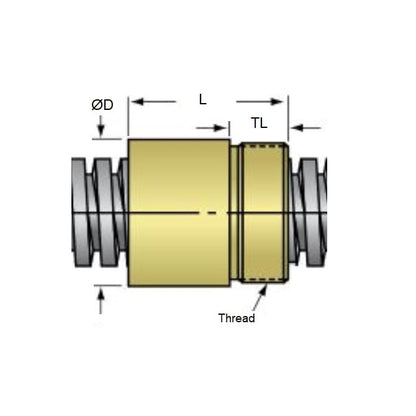 Imperial Leadscrew Nut   22.225 x 6 x 1 mm  - Acme Plastic - MBA  (Pack of 1)