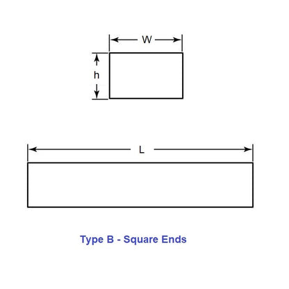 Machine Key   15.88 x 15.88 x 80.01 mm  - Square Ends Carbon Steel C45 - Standard - ExactKey  (Pack of 1)