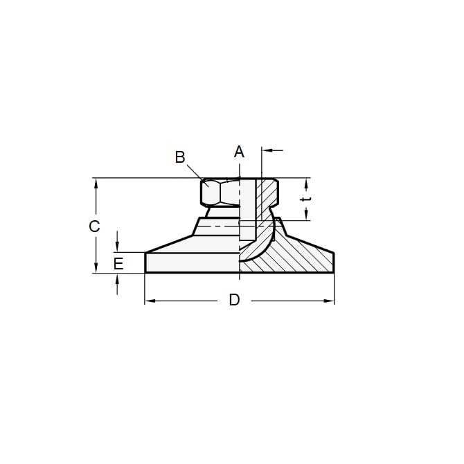 Levelling Mount    M12 x 48 x 11.2 - 1750kg  - Socket Stainless 303 Grade - Swivel - MBA  (Pack of 1)
