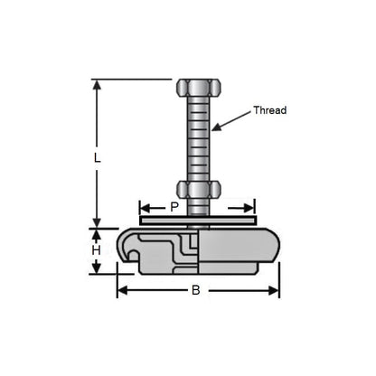 Machinery Mount 5443kg x 198 mm  - Industrial Rubber and Steel - Heavy Duty - MBA  (Pack of 1)