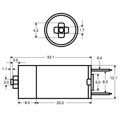 Basic Gearmotor    1.5 x 16.60RPM - 180:1  - - Hobby 12.1mm Diameter - MBA  (Pack of 20)