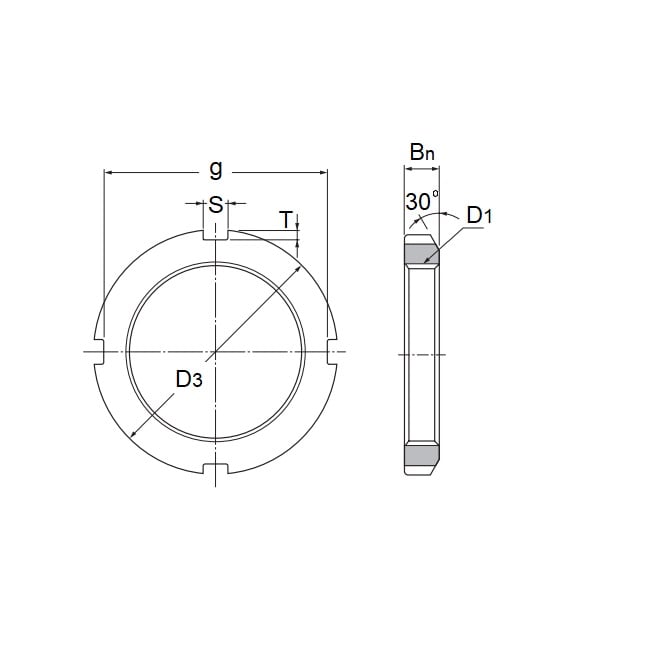 Lock Nut    M17 mm  - Bearing Steel - AN-KM Series - MBA  (Pack of 50)