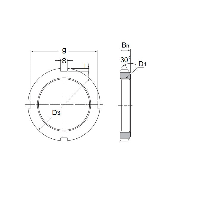 Lock Nut    M180 x 3 mm  - Bearing Steel - AN-KM Series - MBA  (Pack of 1)