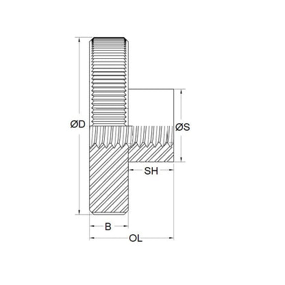 Thumb Nut 1/4-20 UNC x 25.4 x 12.7 Stainless 303 Grade - MBA  (Pack of 1)