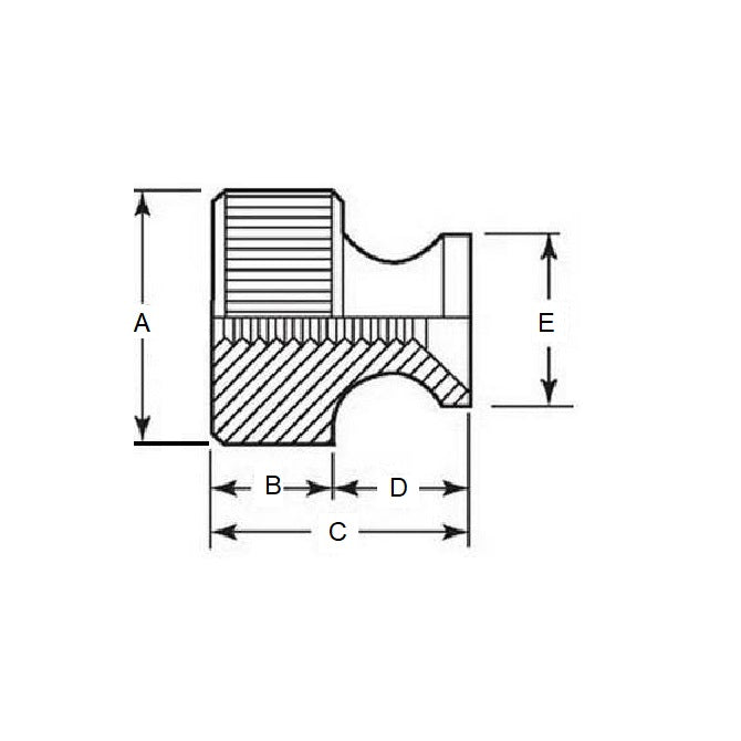 Thumb Nut 4-40 UNC x 6.4  - Collared Stainless 303 - MBA  (Pack of 1)