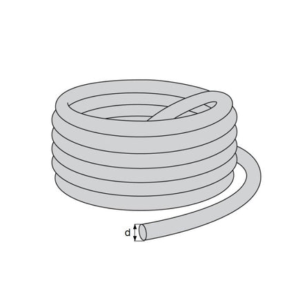 O-Ring    8 mm Nitrile NBR Rubber - Black - Duro 70 - MBA  (1 Metre)
