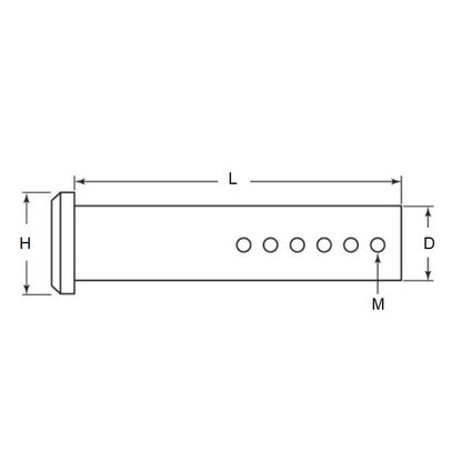 Clevis Pin    6.35 x 32 x 76.2 mm  - Adjustable Carbon Steel - MBA  (Pack of 1)