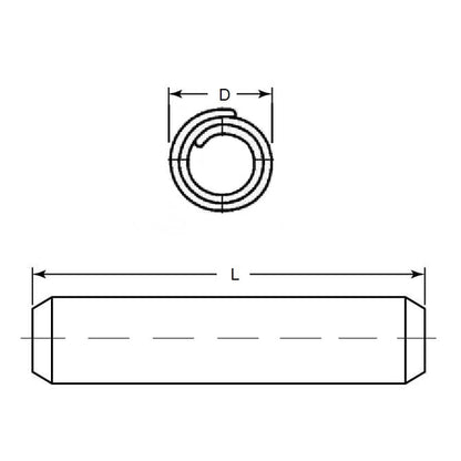 Coiled Pin    1.32 x 3.18 mm  -  Stainless 304 Grade - MBA  (Pack of 50)