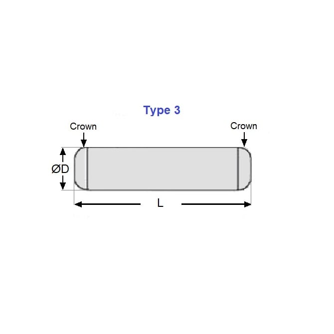 Dowel Pin    4 x 20 x 21.2 mm  - Rounded End Carbon Steel Unhardened - DIN 7 - NoCor  (Pack of 50)