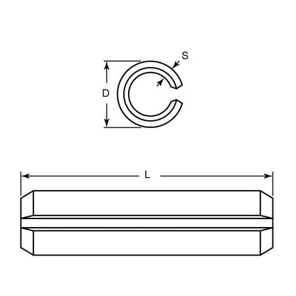 Roll Pin    4 x 40 mm  -  Carbon Steel - ASME B18.8.4M Type B - Standard - MBA  (Pack of 50)