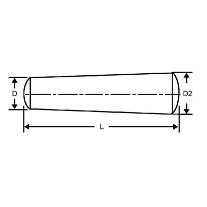 Taper Pin    8 x 80 x 9.6 mm  -  Carbon Steel - 8 mm - Small End - MBA  (Pack of 1)