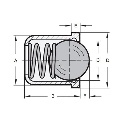 Plunger    3.18 x 6.4 mm  - Standard Duty Stainless 303 Grade with 400 grade Ball - Ball - Push Fit - MBA  (Pack of 1)