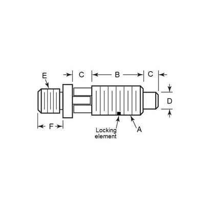 Spring Plunger    5/16-18 UNC x 15.9 mm  - Adaptor Locking Steel - Spring - Threaded - MBA  (Pack of 125)