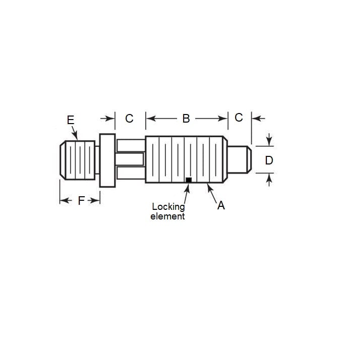 Spring Plunger    5/16-18 UNC x 15.9 mm  - Adaptor Locking Steel - Spring - Threaded - MBA  (Pack of 1)