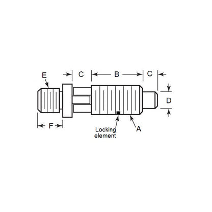 Spring Plunger    M6 x 12.7 mm  - Adaptor Locking Light Duty Steel - Spring - Threaded - MBA  (Pack of 125)