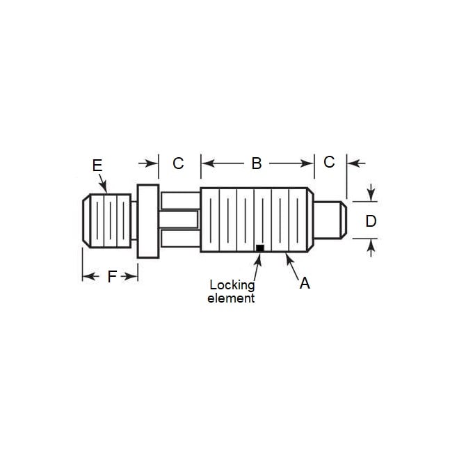 Spring Plunger    5/8-11 UNC x 25.4 mm  - Adaptor Locking Light Duty Steel - Spring - Threaded - MBA  (Pack of 1)