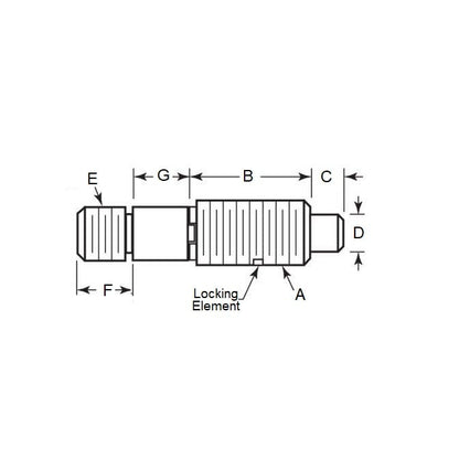 Spring Plunger    3/8-16 UNC x 19.1 mm  - Adaptor Heavy Duty Steel - Spring - Threaded - MBA  (Pack of 125)