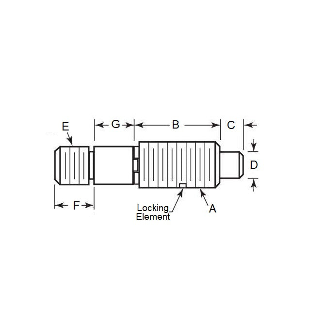 Spring Plunger    1/2-13 UNC x 22.2 mm  - Adaptor Heavy Duty Stainless - Spring - Threaded - MBA  (Pack of 125)