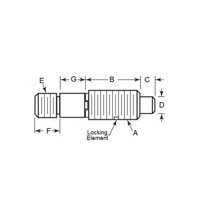 Spring Plunger    1/2-13 UNC x 22.2 mm  - Adaptor Heavy Duty Stainless - Spring - Threaded - MBA  (Pack of 125)