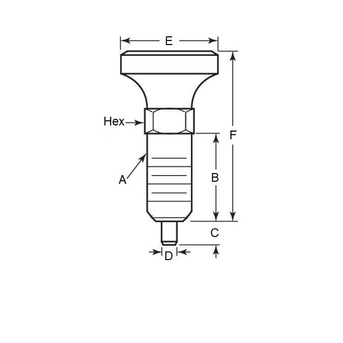 Spring Plunger    3/8-16 UNC x 19.1 mm  - Handle Steel - Spring - Threaded - MBA  (Pack of 1)